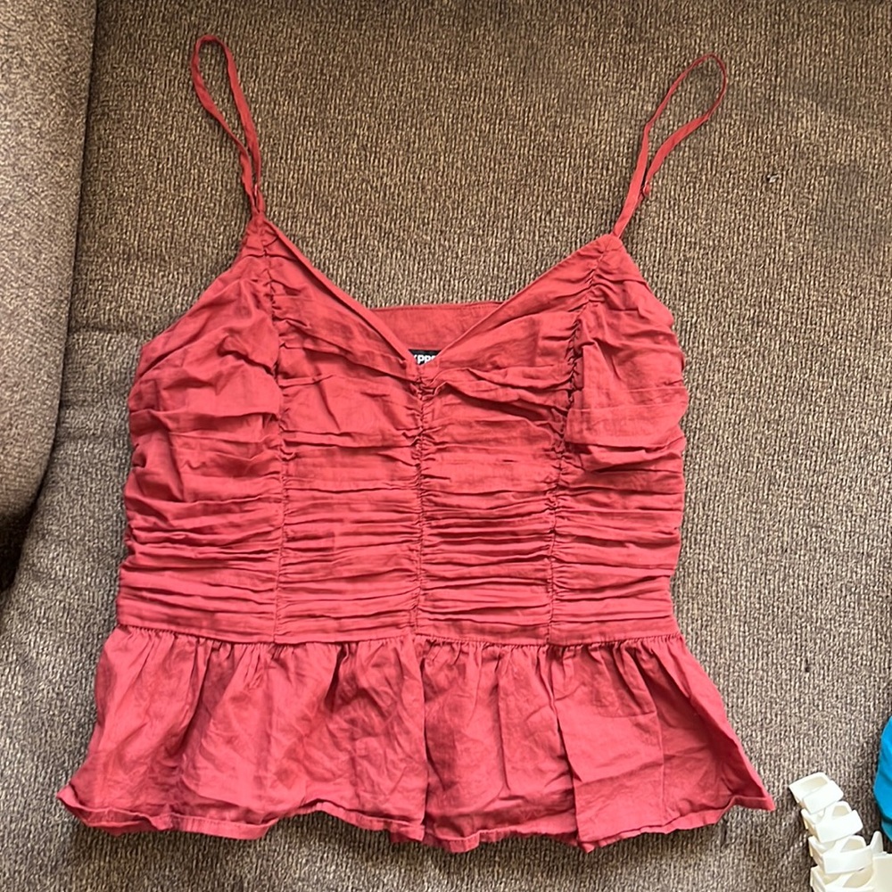 Express brand peplum top with adjustable spaghetti straps